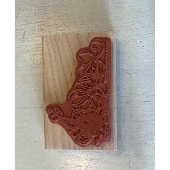 House Mouse Design Rubber Stamp Party Streamers HMW-006 Ellen Jarecke Wood Mount - Picture 4 of 8